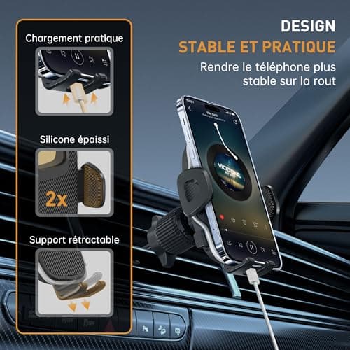 YISH Car Phone Holder 360° Rotation [Upgraded Clip] Mobile Phone Holders for iPhone, Samsung, Google, Sony - Image 7