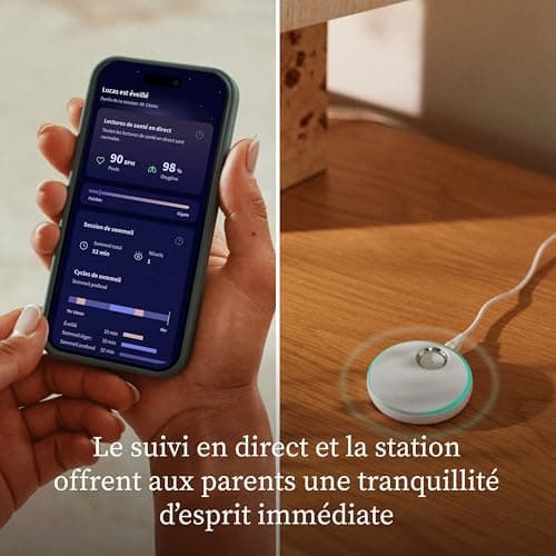 Owlet Dream Sock® - Système de surveillance intelligent pour bébé - Suivi en direct de la fréquence cardique et de l'oxygène du nourrisson - Dusty Rose - Image 4
