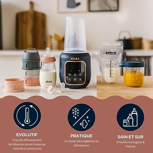 BÉABA, Baby Bottle Warmer/Sterilizer, Breast Milk Heater, Multi-Functions: 5 Modes, Baby Bath, Small Pot Warmer, Defrosting, Quick Mode, Sterilisation Mode, Multi Milk, Night Blue - Image 4