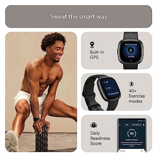 Google Fitbit Versa 4 Montre connectée sport avec GPS intégré et jusqu’à 6 jours d’autonomie de batterie - compatible avec Android et iOS - Image 6