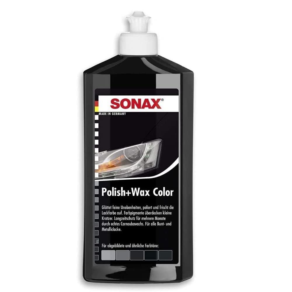 SONAX Polish+Wax NanoPro Colour Black (500 ml) Medium Strength Polish with Colour Pigments and Wax Components | N. 02961000-820 - Image 1