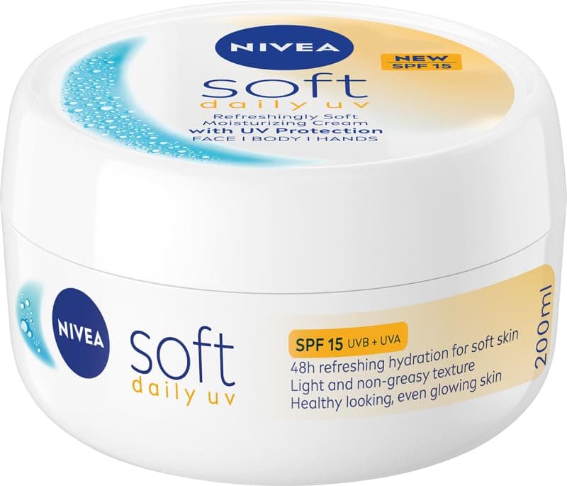 NIVEA Crème Hydratante Intense Douce et légère avec Huile de Jojoba et Vitamine E pour Visage, Corps et Mains Protection SPF 15, 200 ml - Image 3