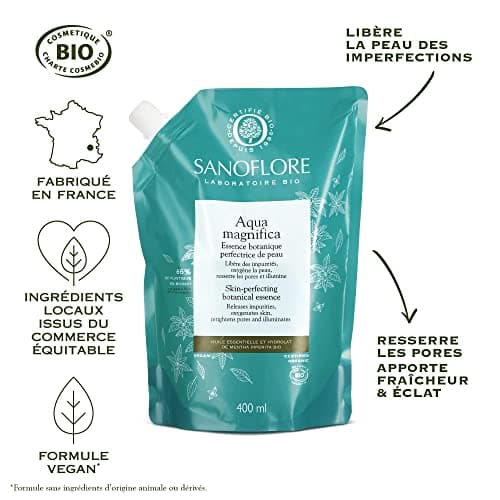 Sanoflore Aqua Magnifica Bio Purifying Toner Refill, 400 ml, For Sensitive, Combination and Oily Skin - Image 4