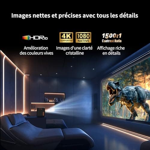 WEMAX Mini Video Projector【Netflix & Google TV Certified】Smart Portable Projector【Support 4K & 1080P Native】Projector with WiFi/Bluetooth, Dolby Audio, Video Projector for Home Cinema, Outdoor - Image 4