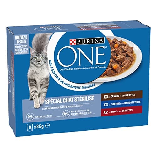 PURINA ONE Sterilised Cat Sachets - Tapered in Sardine Sauce Duck, Beef 8 x 85 g (Pack of 5) - Image 5