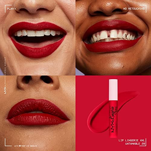 NYX Professional Makeup Matte Liquid Lipstick Lip Lingerie XXL, Long Lasting, Vegan Formula, No Transfer, Shade: Untamable (28) - Image 5