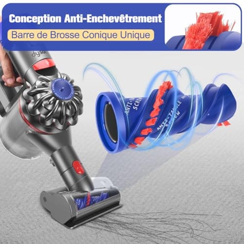 Mini Hair Free Turbine Brush Compatible with Dyson V15 V11 V10 V8 V7 Vacuum Cleaners, Ideal for Cleaning Sofa, Pet Baskets, Mattresses, Stairs - Image 4