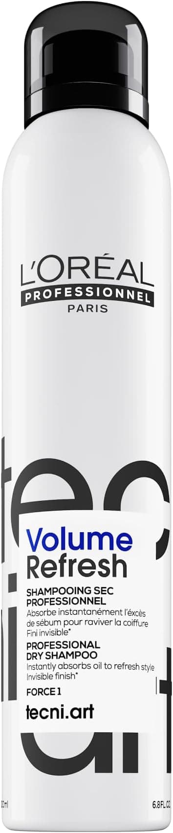 L'OREAL PROFESSIONNEL - Shampoing Sec Volume Refresh Tecni Art - Absorbe l'Excès de Sébum & Apporte Du Volume - Fini Invisible & Sans Résidus - Fraîcheur 96h - Tous Types de Cheveux - 200 ml