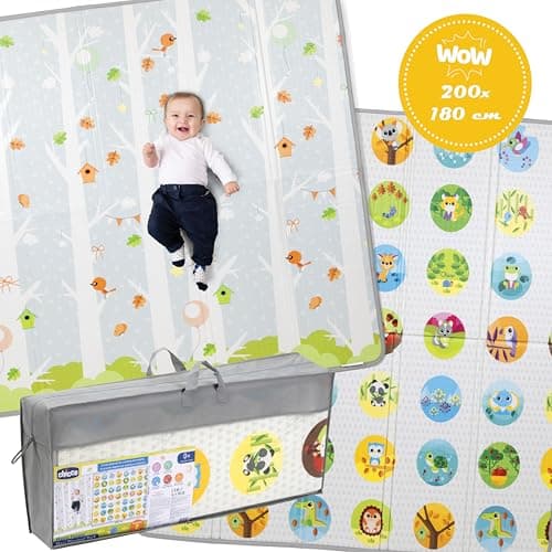 Chicco Maxi Play Mat for Babies, Size 200 x 180 cm, Giant, Thickness 1.2 cm, Foldable, Reversible, with Animals and Landscape, for Children's Room, Extra Soft, 0 Months and More - Image 3