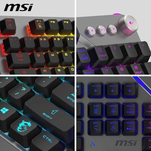 MSI Strike 600 Silent FR Silent Gaming Keyboard – Kailh Midnight Pro Silent Touch Switches, Ergonomic Keys, Non-slip Base, RGB Mystic Light per Key, USB 2.0 – Full Size - Image 7