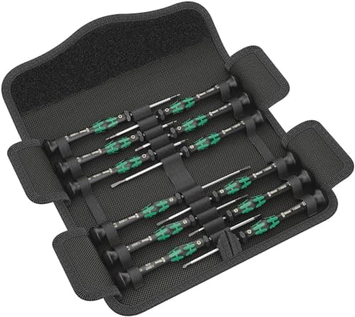 Wera 05073675001 Kraftform Micro-Set/12 SB 1 Electronic Screwdriver Set, 12 Pieces, Green - Image 2