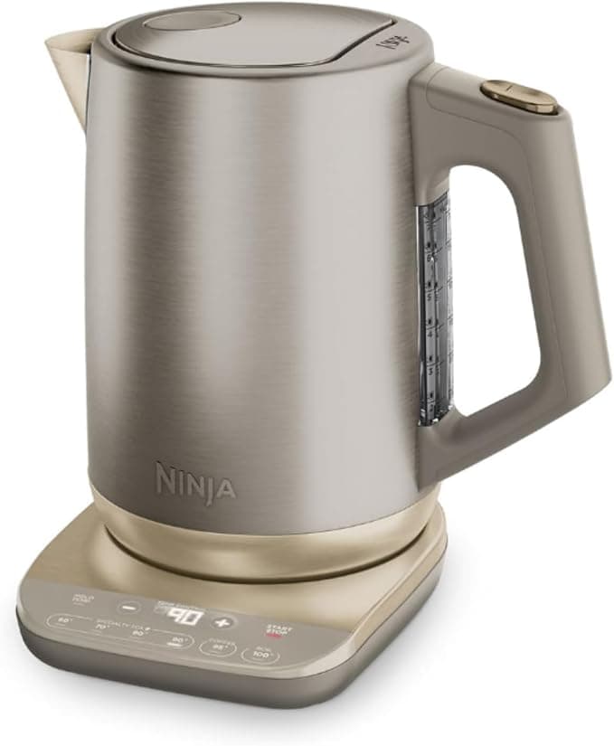 Ninja Perfect Temperature Kettle - 1.7L Electric Tea Kettle, Quick Boil, 6 Adjustable Temperature Settings, Hold Temp Mode, Stone/Gold KT201EUSTGD - Image 1