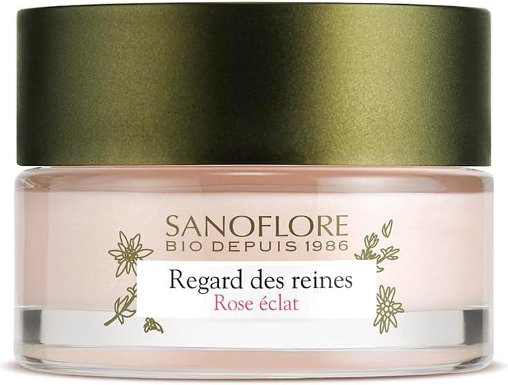 Sanoflore – Regard des Reines Rose Eclat – Soin contour des yeux anti-rides anti-cernes certifié bio– Edelweiss Bio – Vitamine C – 15 ml