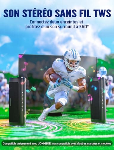 Portable Bluetooth Speaker 5.3 Wireless Speaker 30W with Pairing TWS 24H Autonomy 30m Distance LED Light RGB Waterproof IPX5 HD Stereo Hands-Free Call for Parties Travel Outdoor - Image 4
