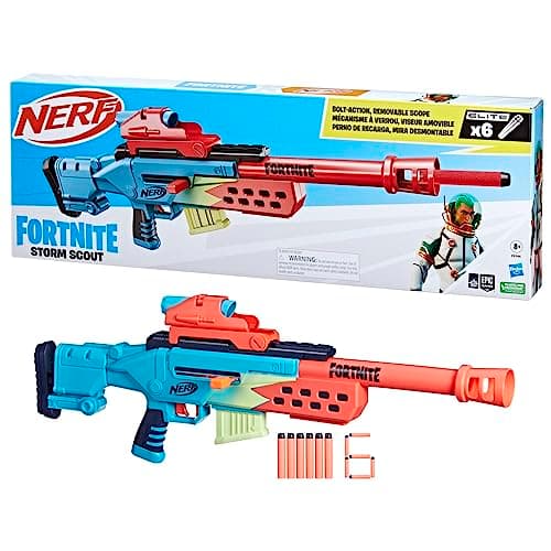Nerf Fortnite Storm Scout, Blaster with Sight, 6 Dart Charger, 6 Nerf Elite Darts, Locking Mechanism, F8346 - Image 2