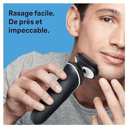 Braun Series 5 51-W1600s Rasoir Électrique Pour Homme Avec Accessoire Tondeuse Pour Le Corps EasyClick, Système EasyClean, Technologie Wet & Dry, Rechargeable, Rasoir À Grille Sans Fil, Blanc - Image 3