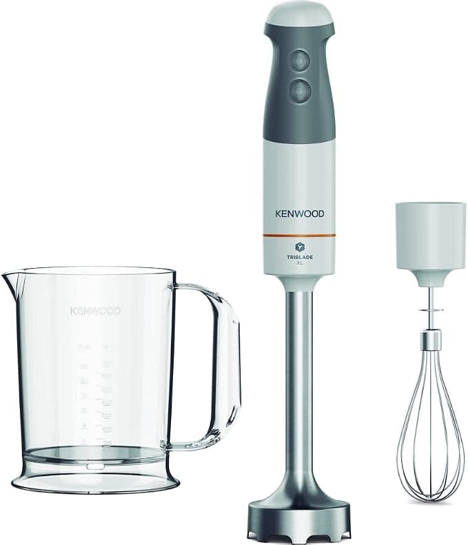 Kenwood Hand Blender, Accessory Compatible with Triblade XL Blender, Easy to Adjust Rotatable, Dishwasher Safe, Stainless Steel, HBM40.002WH, Grey