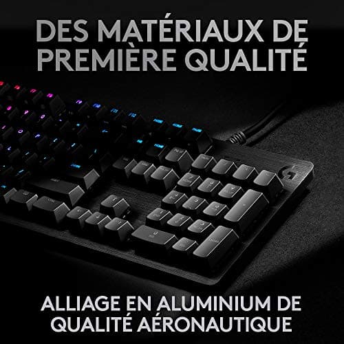 Logitech G 512 Mechanical Gamer Keyboard, Illuminated RGB LIGHTSYNC, Touch Switches GX Brown, Aluminium Alloy 5052, Full Function Keys, USB Relay, French AZERTY – Black - Image 5