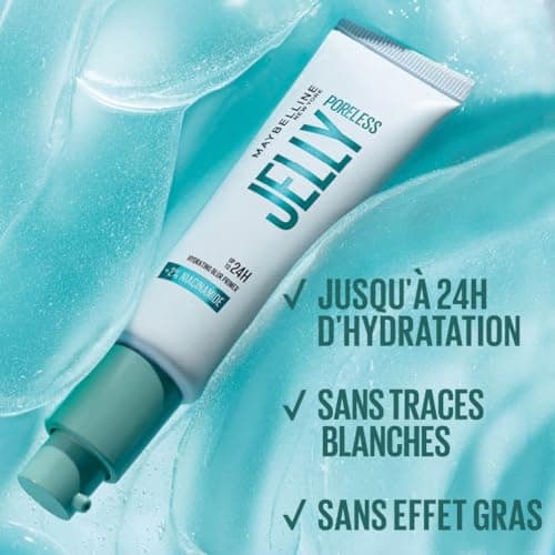 MAYBELLINE NEW YORK - Poreless Jelly - Blurring Foundation - Blur & Hydrate for 24H* - Ultra-Fresh Gel Texture - 2% Niacinamide - Water Jelly Technology - No Greasy Effect - 30ml - Image 4