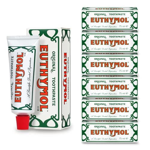 Euthymol Original Toothpaste 75ml x 6, Fluoride Free, Anti-Plaque, Antibacterial, Cavity Protection, Clean and Healthy Teeth and Gums, Fresh Mint, Daily Dental Care Oral Enamel - Image 3