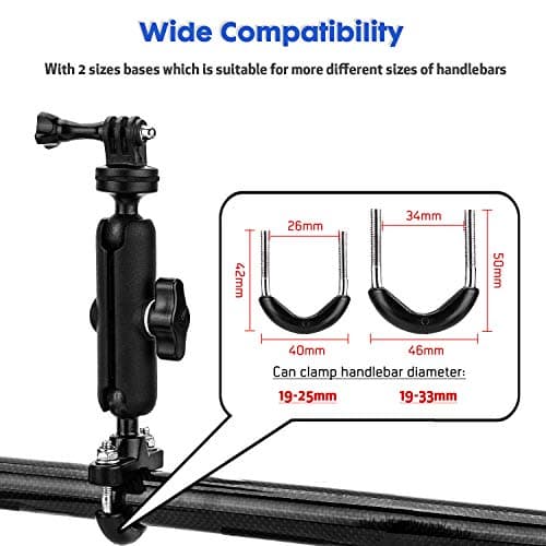 TKOOFN Bike/Motorcycle Mount for GoPro Camera, 360 Degree Universal Rotating Metal Handlebar Mount for GoPro Hero 12 11 10 9 7 6 5 4 Session, DJ Insta Canon Nikon Sony Action Camera - Image 4