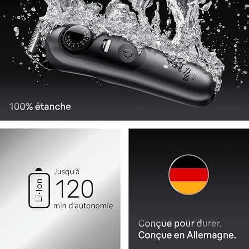 Braun Tondeuse À Barbe Series 7, + 12 Outils de Barbier, Lame ProBlade Affûtée Et Inusable, Jusqu'à 120 Min D'autonomie, 40 Longueurs, Étanche, Molette De Précision Et Verrouillage, BT7545, Gris - Image 8