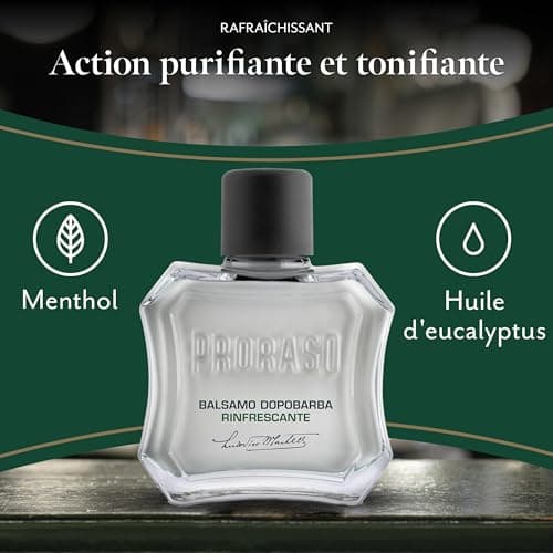 Proraso | Baume Après-Rasage Rafraîchissant (flacon de 100 ml) – Soin visage homme sans alcool à l'huile d'eucalyptus et menthol – Fabriqué en Italie - Image 6