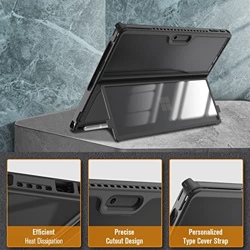 FINTIE Case for Microsoft Surface Pro 11/10/9 13 Inch (2024/2022), Hard Shockproof Case Cover with Kickstand Protection, Compatible with Keyboard Type Cover, Black - Image 6