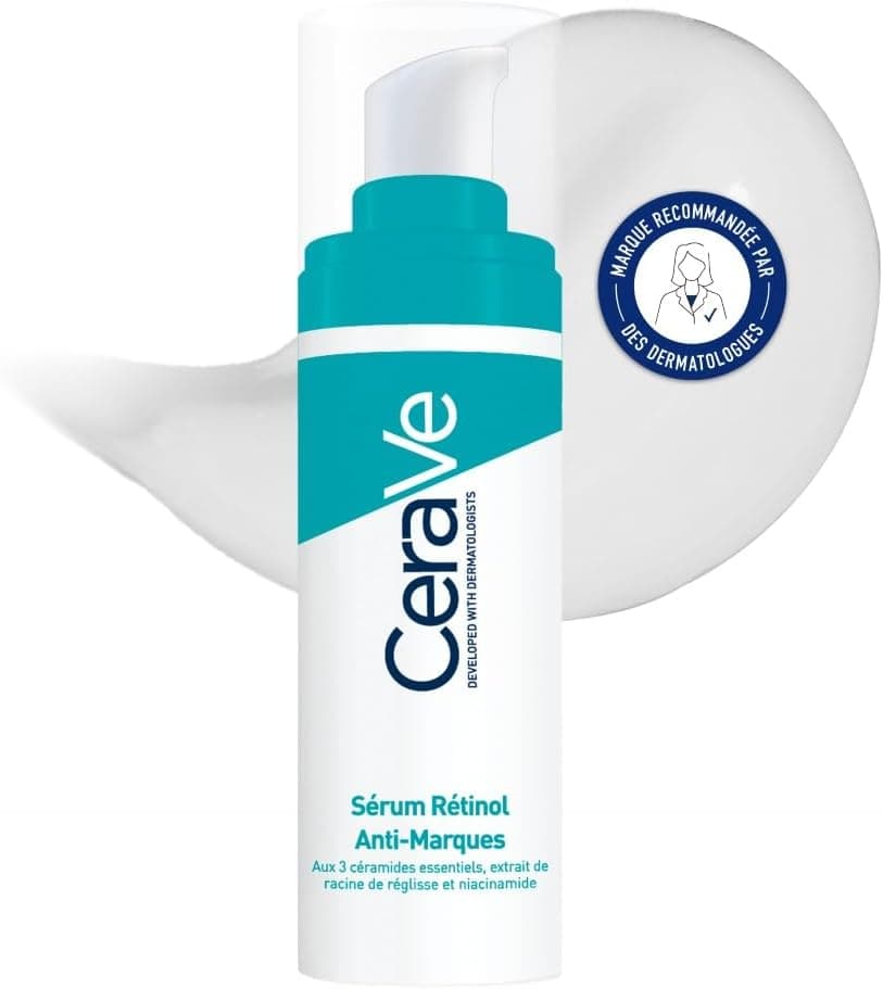 CeraVe - Sérum Retinol Anti-Marques - Réduit l'Apparence des Marques Post-Acné - Rétinol + Racine de Réglisse + 3 Céramides - Peaux à Imperfections - 30 ml - Image 1