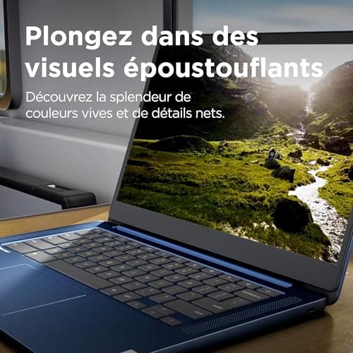Lenovo IdeaPad Slim 3 Chrome 14M868 – Laptop 14 Inches FHD (MediaTek Kompanio 520, 4GB RAM, 128GB SSD, Arm Mali-G52 2EE MC2 GPU, Chrome OS) French AZERTY Keyboard – Grey - Image 7