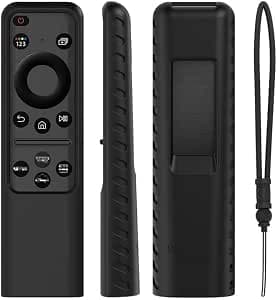 Samsung SolarCell 2023 Remote Control Case TM2360E BN59-01432A Silicone Cover with Anti-Lost Lanyard for Samsung Neo QLED 8K Smart TV BN59-01439A TM2361E (Black)