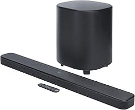 JBL Bar 500 MK2, Barre de Son Bluetooth 5.1 canaux pour TV avec Caisson de Basses de 25,4 cm, Dolby Atmos, HDMI eARC, Wi-FI, vidéo 4K, PureVoice 2.0 et MultiBeam 3.0, Noir