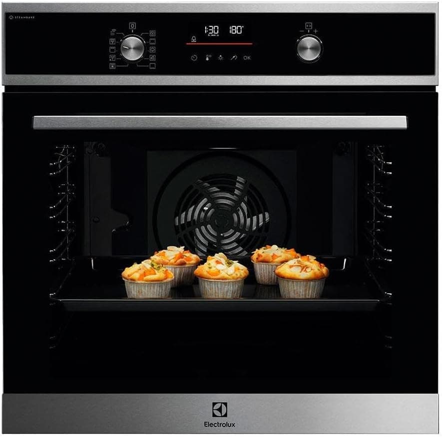 Electrolux EOD6P77X Multifunction Steam Oven with Pyrolytic Cleaning, 11 Functions, 45 Automatic Programs, Multi-Level Uniform Cooking, Thermal Probe, Fast Heating, LED Display,