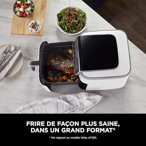 Ninja Air Fryer MAX PRO, 6.2L, Oil Free, Large Drawer, Roasting, Baking, Frying, Family, Digital, Dishwasher-Safe, Basket and Hob, White AF180EUWH - Image 4
