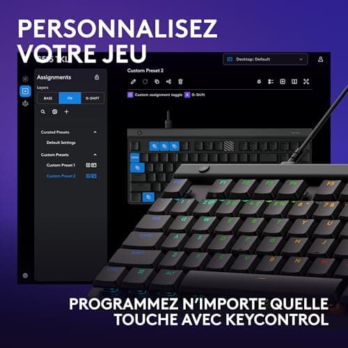Logitech G G515 TKL Corded Gaming Keyboard (French Layout) – Black - Image 6