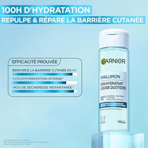 GARNIER Hyaluron Barrier Repair - Soin Visage - Hydrate & Répare - 100H D'Hydratation - Glycérine, Acide Hyaluronique & Aloe Vera - Vegan & Cruelty Free - Peaux Déshydratées - Homme/Femme - 120 ml - Image 3