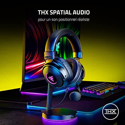 Razer Kraken V3 Hypersense - Wired USB Gaming Headset with Haptic Technology (50mm TriForce Speakers, THX Space Sound, HyperClear Cardioid Removable Microphone) Black - Image 5