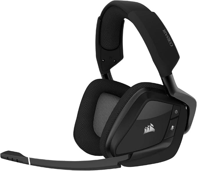 CORSAIR VOID RGB ELITE Wireless Gaming Headset - 7.1 Surround Sound - Omnidirectional Microphone - Microfibre Mesh Earbuds - Up to 40 Feet Range - iCUE Compatible - PC, Mac, PS5 - Carbon - Image 1