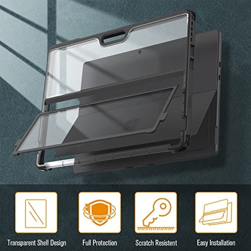 FINTIE Case for Microsoft Surface Pro 11/10/9 13 Inch (2024/2022), Hard Shockproof Case Cover with Kickstand Protection, Compatible with Keyboard Type Cover, Black - Image 5