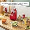 Moulinex Fresh Express 5-in-1 Vegetable Slicer, Slice, Grater, Wide Feed Tube, Colour Coded Tape, Made in France DJ755G10, Red, White - Image 5