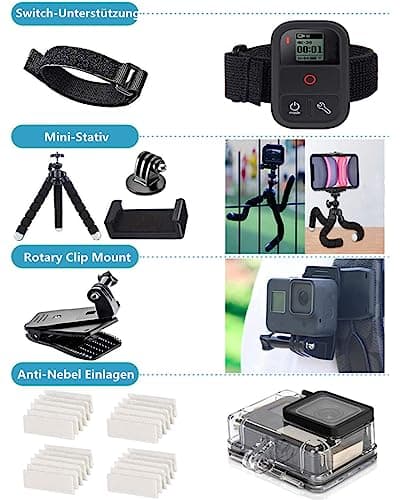 DIKER Accessory Kit for Sports Camera, GoPro Hero 13 12 11 10 9 8 Black 70 in 1, AKASO, DJI Osmo Action, Insta360 One, XIAOMI - Image 5