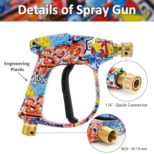 BEAR FORCE M22 ID14MM Spray Gun & 1/4" Quick Connector Snow Foam Lance For Karcher K1-K7 Pressure Washer - Image 4
