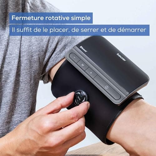 Beurer BM 81 easyLock Arm Blood Pressure Monitor, Simple Use Without Cable, Clinically Validated, Rotating Armband, Soft and Fast Measurement, Transfer to Apple Health and More - Image 5