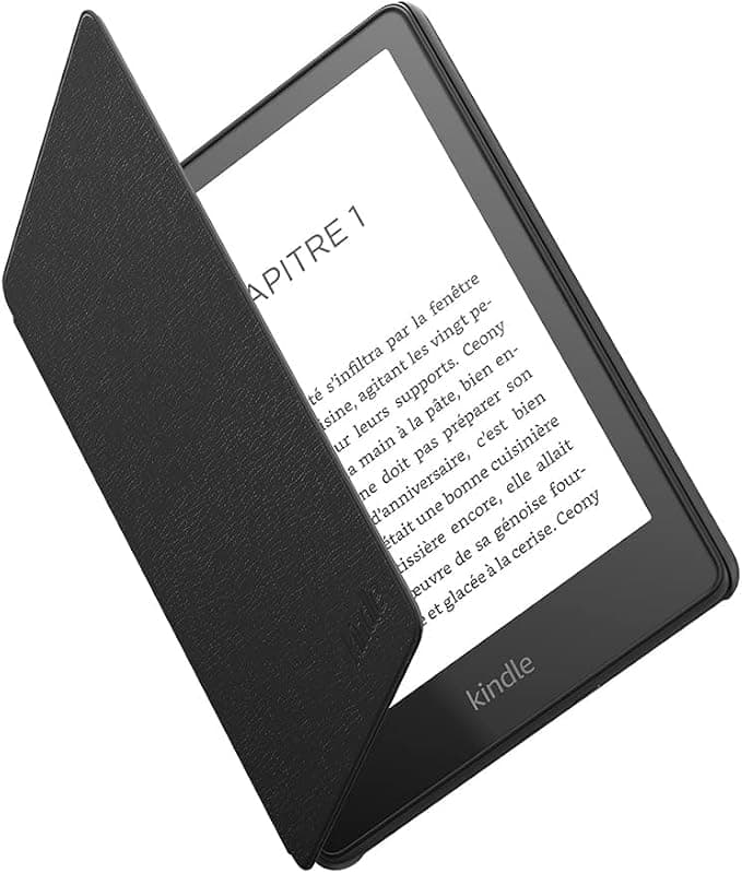 Étui en cuir pour Amazon Kindle Paperwhite | Compatible avec les appareils 11e génération (modèle 2021) | Design fin et léger | Noir - Image 1