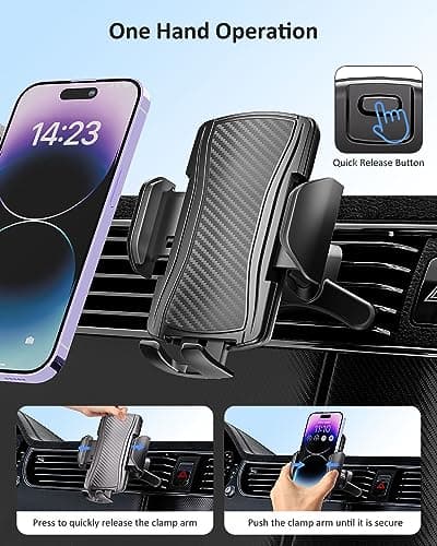 Hoppac Car Air Vent Phone Holder, Steel Holder, 360° Rotation, Release Button, Car Mobile Phone Holders for iPhone 4-7 Inch Smartphone - Image 5