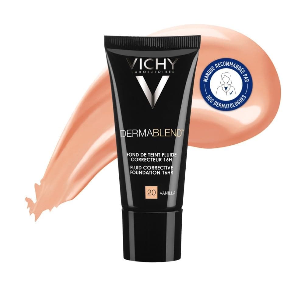 Vichy, Dermablend, Fond de Teint Fluide Correcteur, Longue Tenue 16H, Haute Couvrance, SPF 35, Adapté aux Peaux Sensibles Normales à Sèches, Teint : Vanilla 20, 30 ml - Image 9