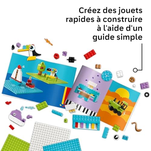 LEGO Classic Creative Build-and-Play Box - Colourful Bricks Set - Build a House, Dog, Fire Engine Toy, Piano Keyboard, Clouds & Rainbow - Arts and Crafts Kit for 5+ Year Old Boys & Girls - 11044 - Image 6