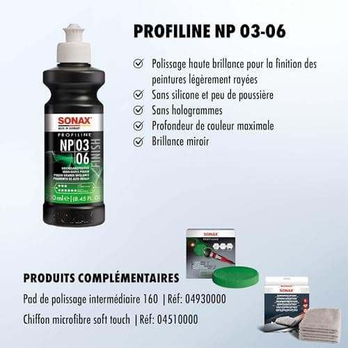 SONAX PROFILINE NP 03-06 (250 ml) polish doux sans hologramme pour peintures neuves et légèrement altérées | Réf: 02081410 - Image 5