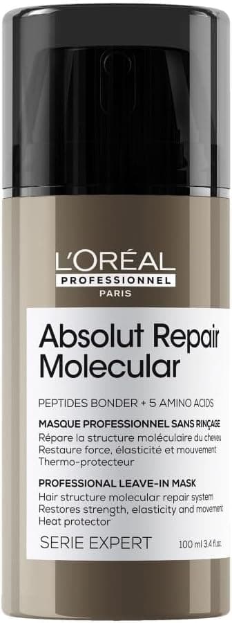 L’Oréal Professionnel, Routine Réparatrice Pour Tous Types de Cheveux Abîmés, Nourrit & Renforce en Profondeur, Répare 2 ans de Dommages en Une Application, Formule brevetée, Absolut Repair Molecular
