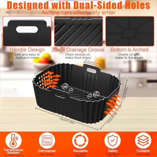 Silicone Air Fryer Mould for Ninja Double Stack SL400EU, 13pcs Silicone Air Fryer Accessories for Foodi Max Dual Zone 9.5L AF400EU, AF300EU 7.5L, Reusable, Oil-Free Fryer - Image 3